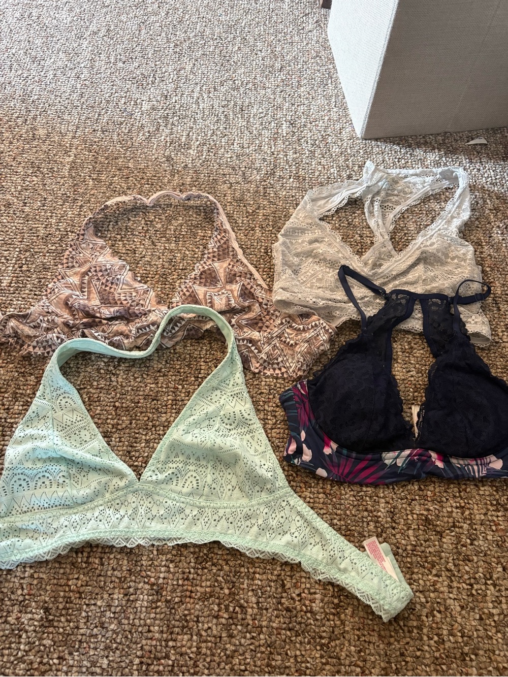 Lace Bralette Pack - Mint, Blush, White, Navy